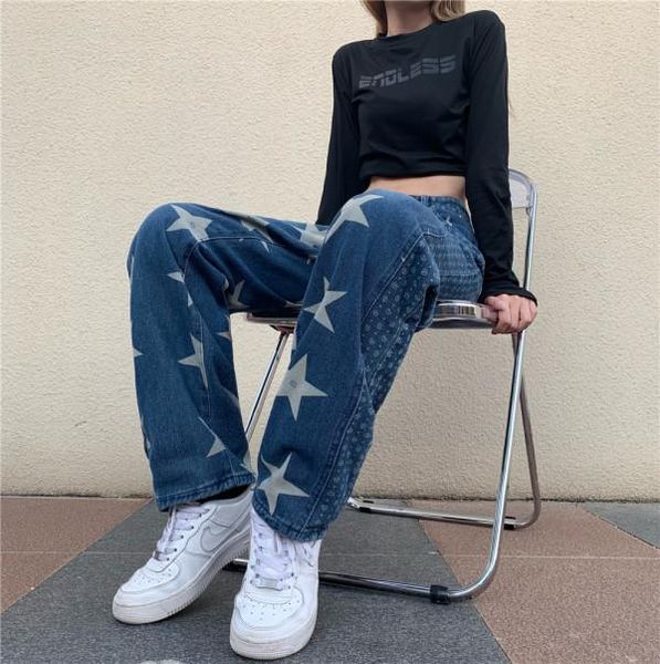 women's jeans y2k street woman's straight baggy hip-hop vibe style jean pants femme high mom denim wide-leg pantalones de mujer, Blue
women's jeans y2k street woman's straight baggy hip-hop vibe style jean pants femme high mom denim wide-leg pantalones de mujer, Blue