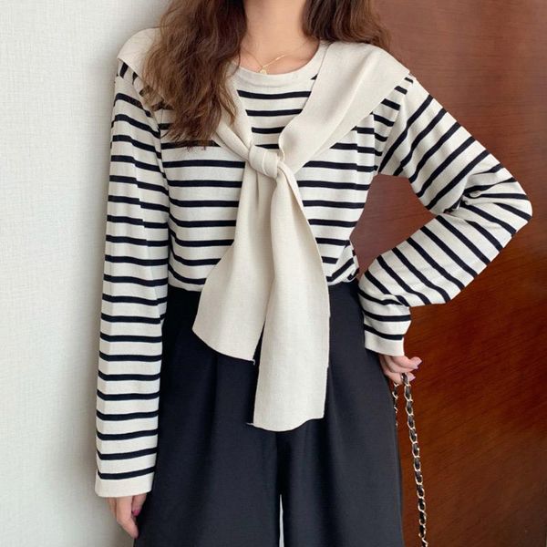 shawl patchwork striped women knitted blouse round neck long sleeve female blouses 2021 autumn fashion casual ladies clothes women's &, White
shawl patchwork striped women knitted blouse round neck long sleeve female blouses 2021 autumn fashion casual ladies clothes women's &, White