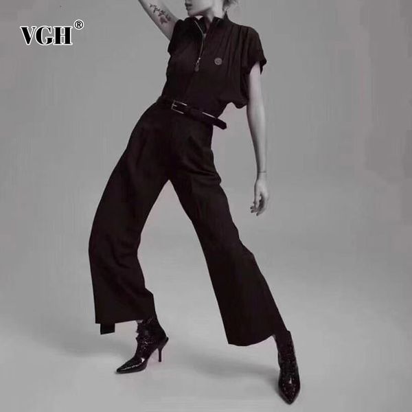 vgh casual loose jumpsuit for women stand collar short sleeve high waist with sashes full leg jumpsuits female fashion new style 210421, Black;white
vgh casual loose jumpsuit for women stand collar short sleeve high waist with sashes full leg jumpsuits female fashion new style 210421, Black;white