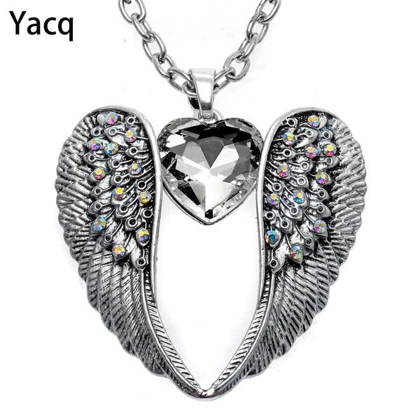 yacq guardian angel wing heart necklace antique silver color women girls biker bling crystal jewelry gifts drop nc06
yacq guardian angel wing heart necklace antique silver color women girls biker bling crystal jewelry gifts drop nc06