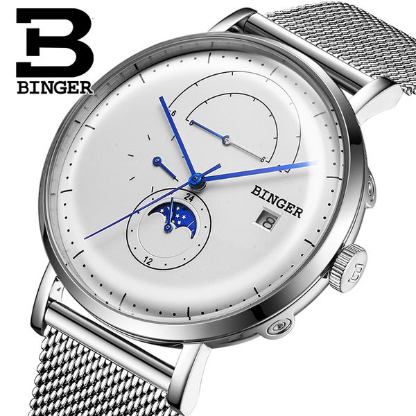 elegant men's business complete steel watches self winding mechanical 2.5d bent glass milanese waterproof moon phase, Slivery;brown
elegant men's business complete steel watches self winding mechanical 2.5d bent glass milanese waterproof moon phase, Slivery;brown