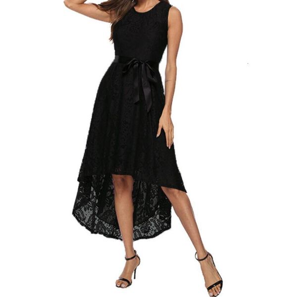 5 colors plus size 5xl lace kenancy high low irregular women round neck sleeveless belts party vestidos, Black;gray
5 colors plus size 5xl lace kenancy high low irregular women round neck sleeveless belts party vestidos, Black;gray
