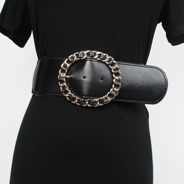 belts women's runway fashion knitted buckle pu leather cummerbunds female dress corsets waistband decoration wide belt r1115, Black;brown
belts women's runway fashion knitted buckle pu leather cummerbunds female dress corsets waistband decoration wide belt r1115, Black;brown