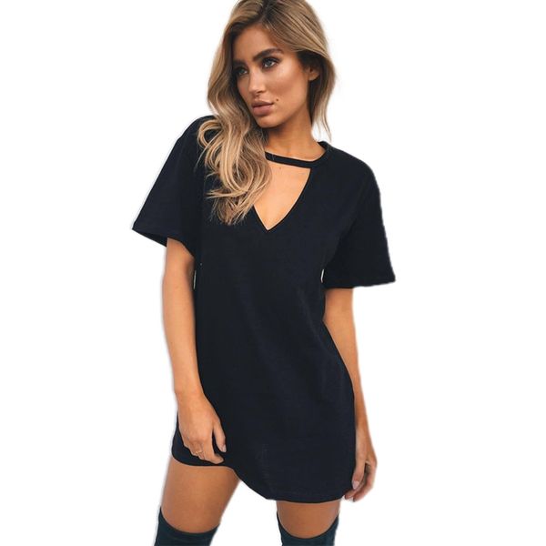 party dresses woman dress mini tshirt clothing summer short sleeve casual club vestido size clothes drop, White;black
party dresses woman dress mini tshirt clothing summer short sleeve casual club vestido size clothes drop, White;black