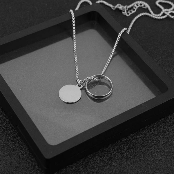 pendant necklaces ring necklace stainless steel round piece personality hip-hop bundy man and woman jewely wholesale, Silver
pendant necklaces ring necklace stainless steel round piece personality hip-hop bundy man and woman jewely wholesale, Silver