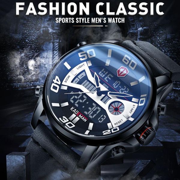 wristwatches kademan 6171 men's watches fashion chronograph sport men digital dual display waterproof quartz leather male, Slivery;brown
wristwatches kademan 6171 men's watches fashion chronograph sport men digital dual display waterproof quartz leather male, Slivery;brown