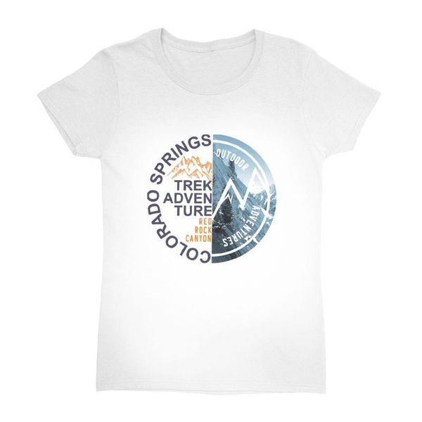 women's t-shirt colorado springs mountain women harajuku pure cotton tee shirt round neck girls short sleeve female t gift, White 
women's t-shirt colorado springs mountain women harajuku pure cotton tee shirt round neck girls short sleeve female t gift, White