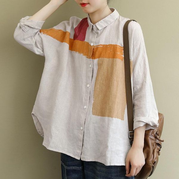 women's blouses & shirts women printed plus size cotton linen blouse female 2021 patchwork cardigans shirt ladies loose oversized spri, White
women's blouses & shirts women printed plus size cotton linen blouse female 2021 patchwork cardigans shirt ladies loose oversized spri, White