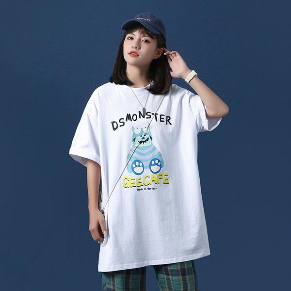 women's t-shirt japanese summer 2021 style hip-hop fun monster print plus size short-sleeved loose harajuku white tee ins
women's t-shirt japanese summer 2021 style hip-hop fun monster print plus size short-sleeved loose harajuku white tee ins