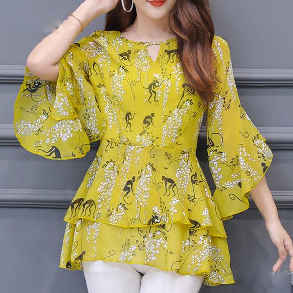 women's blouses & shirts womens and 2021 blusas mujer de moda plus size blouse butterfly sleeve floral o-neck chiffon shirt, White
women's blouses & shirts womens and 2021 blusas mujer de moda plus size blouse butterfly sleeve floral o-neck chiffon shirt, White