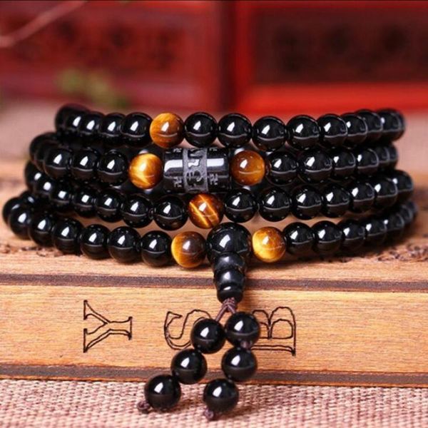 beaded, strands classic obsidian rosary tiger eye bracelet bead suitable for lucky amulet jewelry, Black
beaded, strands classic obsidian rosary tiger eye bracelet bead suitable for lucky amulet jewelry, Black