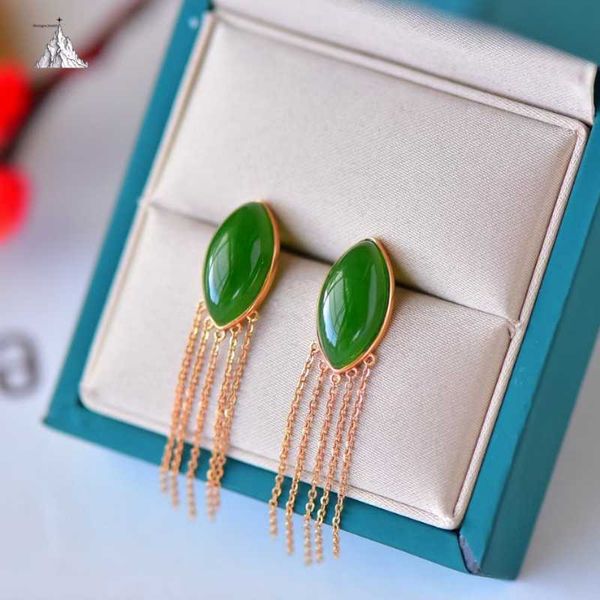 montagne jewelry natural grade green jade earrings fine jewellery 18k pure rose gold elegant tassel stud, Golden;silver
montagne jewelry natural grade green jade earrings fine jewellery 18k pure rose gold elegant tassel stud, Golden;silver