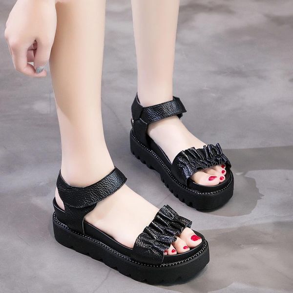 soft summer genuine leather sandals platform shoes woman fashion casual women, Black
soft summer genuine leather sandals platform shoes woman fashion casual women, Black