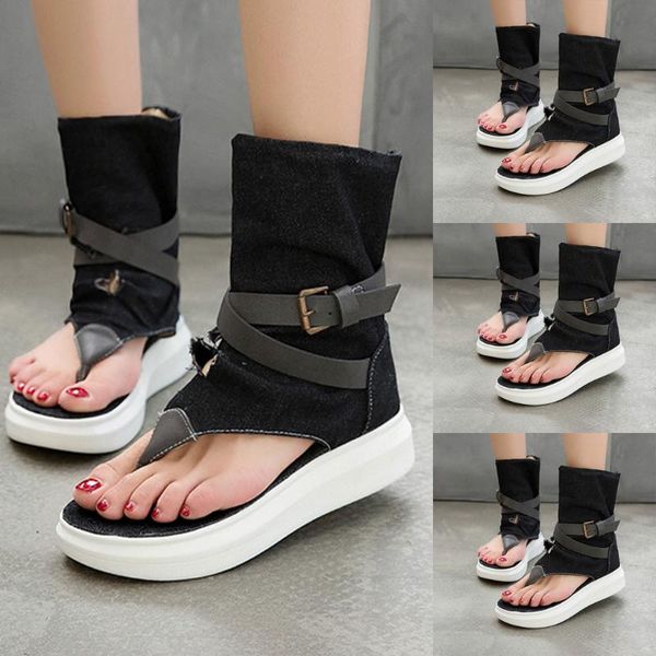 women's flip-flops casual thick-soled roman sandals cross belt buckle lady shoes concise women shoes#g40, Black
women's flip-flops casual thick-soled roman sandals cross belt buckle lady shoes concise women shoes#g40, Black