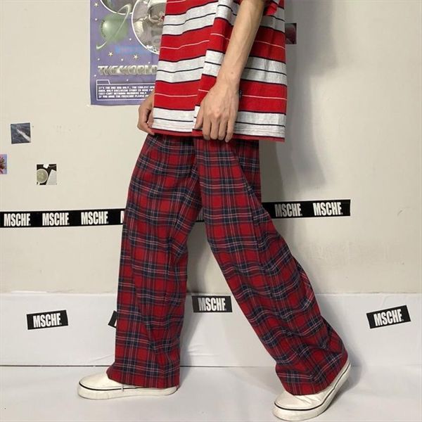 harajuku red plaid gothic streetwear women capris checked trousers korean fashion oversize wide leg sweatpants, Black;white
harajuku red plaid gothic streetwear women capris checked trousers korean fashion oversize wide leg sweatpants, Black;white