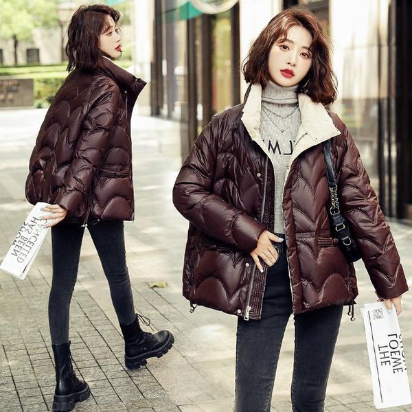 women's down & parkas light jacket short winter 2021 fashion small man loose and thin contrast color stand collar coat, Black
women's down & parkas light jacket short winter 2021 fashion small man loose and thin contrast color stand collar coat, Black