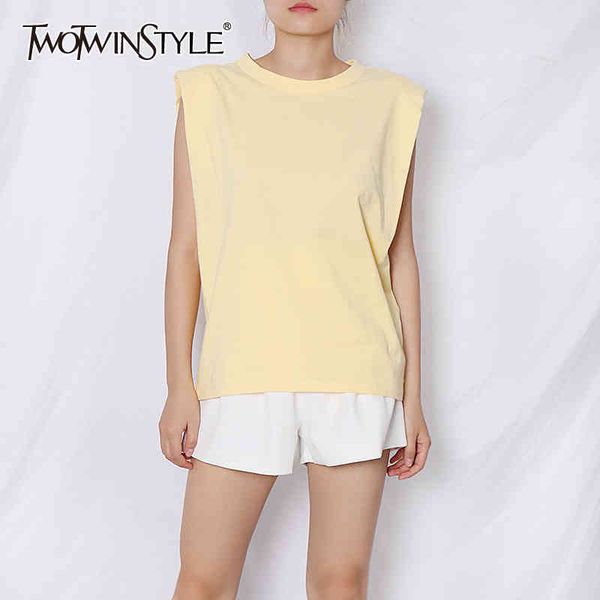 black casual vest for women o neck sleeveless solid minimalist loose female fashion clothing summer 210524, White
black casual vest for women o neck sleeveless solid minimalist loose female fashion clothing summer 210524, White