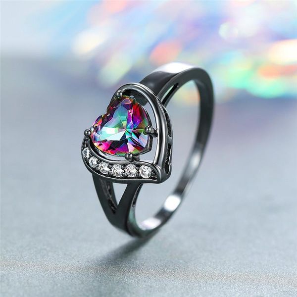 cluster rings charm female rainbow colorful heart ring vintage black gold wedding for women unqiue style promise love engagement, Golden;silver
cluster rings charm female rainbow colorful heart ring vintage black gold wedding for women unqiue style promise love engagement, Golden;silver