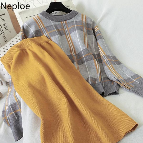 two piece dress neploe chic conjuntos mujer o neck plaid knit bottom sweater + high waist solid skirt 2 pcs set women autumn winter 47920, White
two piece dress neploe chic conjuntos mujer o neck plaid knit bottom sweater + high waist solid skirt 2 pcs set women autumn winter 47920, White