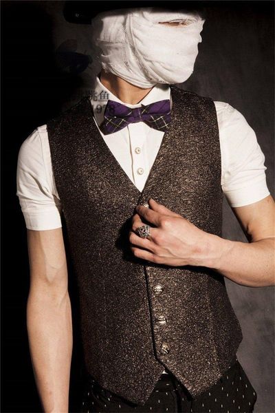 men's vests waistcoat korean version of the retro-british court style business wedding men., Black;white
men's vests waistcoat korean version of the retro-british court style business wedding men., Black;white