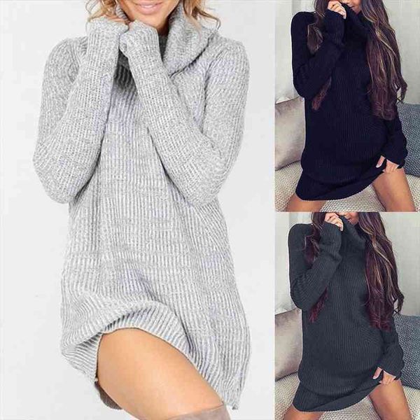 women turtleneck oversized knitted dress autumn solid long sleeve casual elegant mini sweater dress winter clothes, White;black
women turtleneck oversized knitted dress autumn solid long sleeve casual elegant mini sweater dress winter clothes, White;black