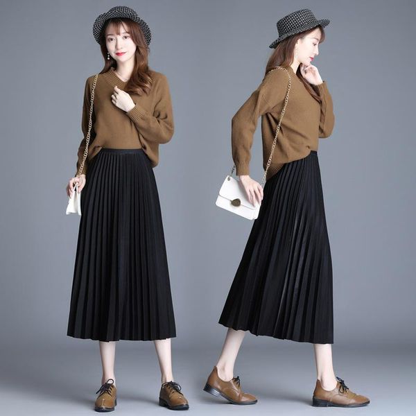 spring autumn skirt wholesale korean women's high waist slim bright silk pleated skirts, Black
spring autumn skirt wholesale korean women's high waist slim bright silk pleated skirts, Black