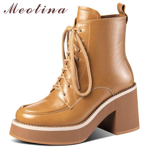 boots meotina women genuine leather ankle round toe zipper shoes platform thick high heel lady short autumn winter yellow, Black
boots meotina women genuine leather ankle round toe zipper shoes platform thick high heel lady short autumn winter yellow, Black