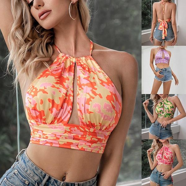 women's tanks & camis women halter crop female summer sleeveless backless floral print hollow out camisole orange pink green purpl, White
women's tanks & camis women halter crop female summer sleeveless backless floral print hollow out camisole orange pink green purpl, White