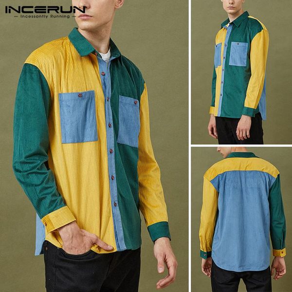 men long sleeve lapel camisa loose corduroy chemise incerun leisure patchwork shirts man pocket harajuku blusas streetwear s-3xl men's, White;black
men long sleeve lapel camisa loose corduroy chemise incerun leisure patchwork shirts man pocket harajuku blusas streetwear s-3xl men's, White;black