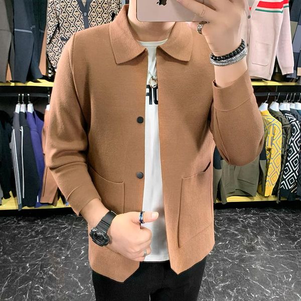 men's sweaters autumn turn down collar cardigan men clothing simple single breasted front pockets decor knitted sweater hombre 3xl, White;black
men's sweaters autumn turn down collar cardigan men clothing simple single breasted front pockets decor knitted sweater hombre 3xl, White;black