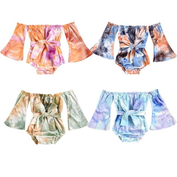 jumpsuits 0-24m tie-dye printed baby girls boys bodysuits flare sleeve off shoulder bowknot autumn winter jumpsuit with belt, Blue
jumpsuits 0-24m tie-dye printed baby girls boys bodysuits flare sleeve off shoulder bowknot autumn winter jumpsuit with belt, Blue