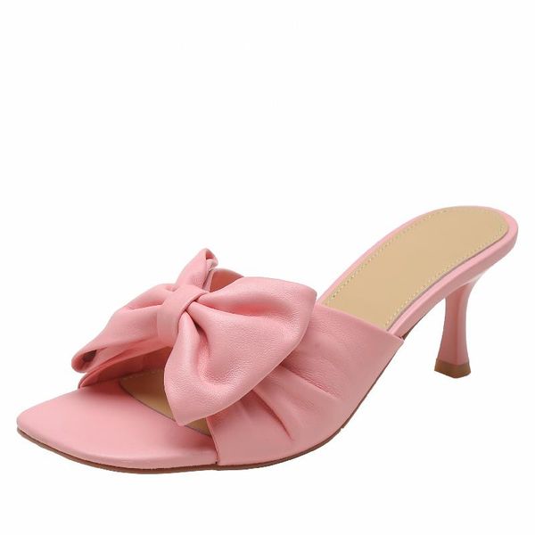 slippers summer women's slipper genuine leather square toe thin heel sweet pink casual shoes soft comfortable outside, Black
slippers summer women's slipper genuine leather square toe thin heel sweet pink casual shoes soft comfortable outside, Black