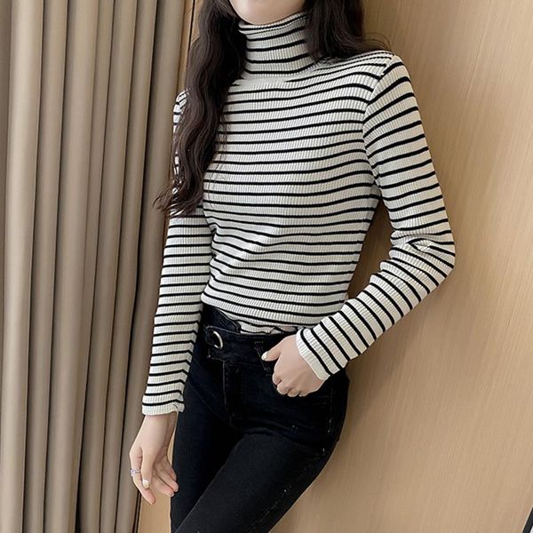 women's sweaters 2021 turtleneck thick warm velvet sweater pullovers autumn winter striped elegant base kintting female, White;black
women's sweaters 2021 turtleneck thick warm velvet sweater pullovers autumn winter striped elegant base kintting female, White;black