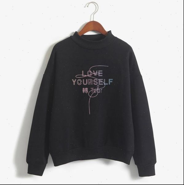 women hoodies bangtan boys korean kpop fleece warm turtleneck casual streetwear harajuku love yourself letter printed, Black
women hoodies bangtan boys korean kpop fleece warm turtleneck casual streetwear harajuku love yourself letter printed, Black
