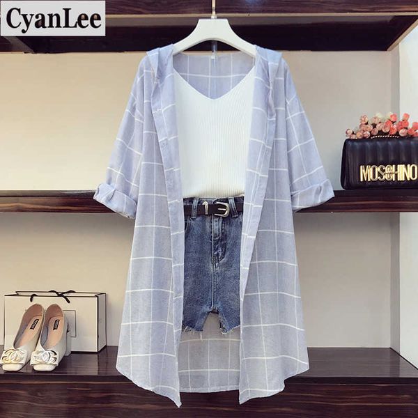 2020 new arrival casual 3 piece set women 3/4 sleeve plaid long hoodies sunscreen shirts + knitted vest + hole denim short sets p0810, Gray
2020 new arrival casual 3 piece set women 3/4 sleeve plaid long hoodies sunscreen shirts + knitted vest + hole denim short sets p0810, Gray