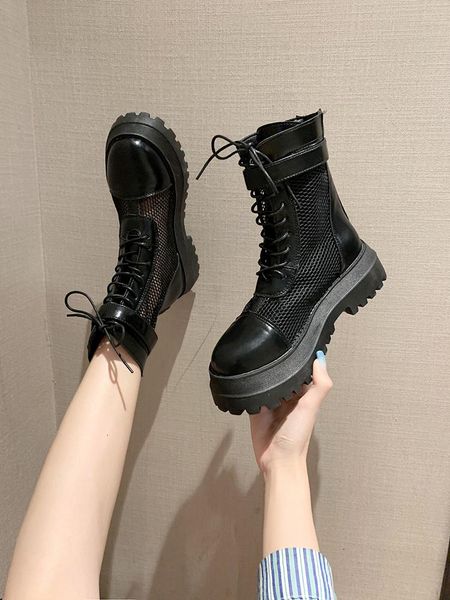 boots british style fashion thick bottom breathable hollow lace-up ladies summer trend elegant short-tube single boots., Black
boots british style fashion thick bottom breathable hollow lace-up ladies summer trend elegant short-tube single boots., Black
