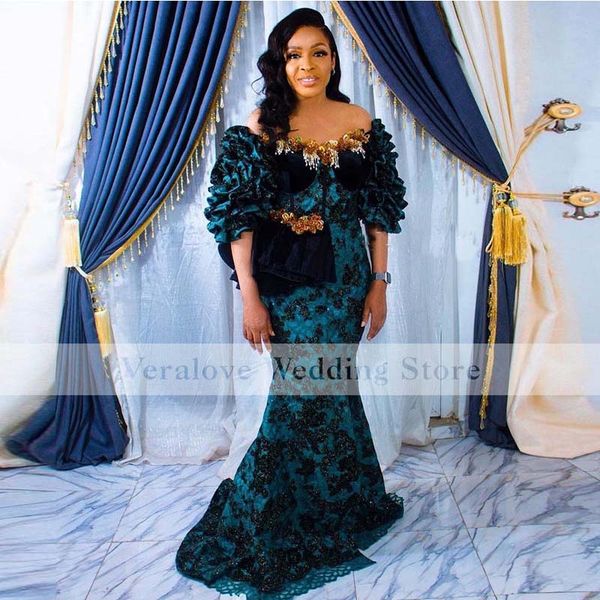 formal aso ebi evening dresses 2021 off the shoulder sequins beads african mermaid prom dress applique robe de soirée de mariage, Black
formal aso ebi evening dresses 2021 off the shoulder sequins beads african mermaid prom dress applique robe de soirée de mariage, Black