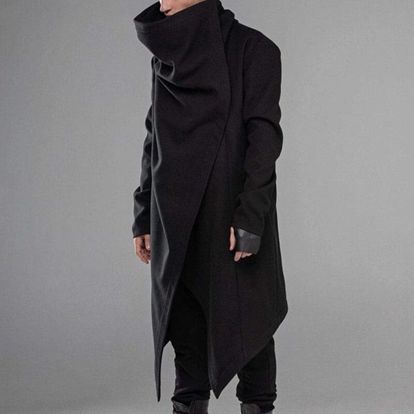 men's jackets men cloak coats streetwear turtleneck solid long sleeve fashion cape outerwear punk style irregular s-5xl, Black;brown
men's jackets men cloak coats streetwear turtleneck solid long sleeve fashion cape outerwear punk style irregular s-5xl, Black;brown