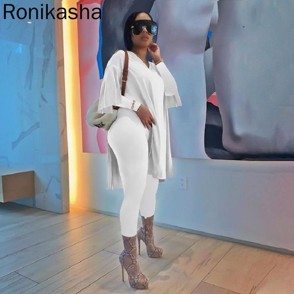 women's two piece pants ronikasha women casual dropped shoulder split set v neck solid color long sleeved trousers suit, White
women's two piece pants ronikasha women casual dropped shoulder split set v neck solid color long sleeved trousers suit, White