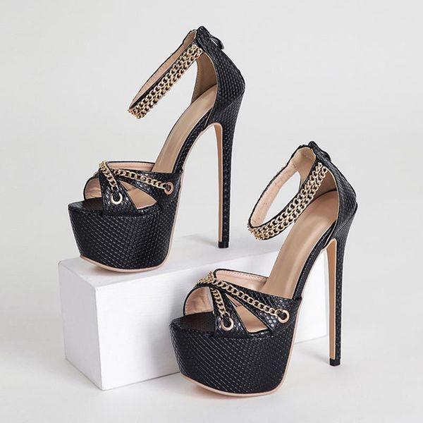 sandals black high heels summer platform women fashion metal chain decoration ankle strap ladies party stripper shoes pumps
sandals black high heels summer platform women fashion metal chain decoration ankle strap ladies party stripper shoes pumps