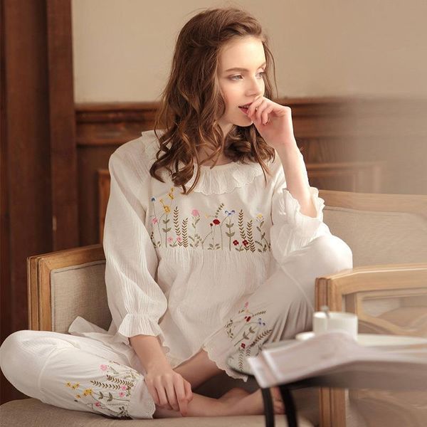 women sleepwear xifer lolita pajama sets lace embroidered flowers long pants vintage ladies pyjamas set.victorian, Black;red
women sleepwear xifer lolita pajama sets lace embroidered flowers long pants vintage ladies pyjamas set.victorian, Black;red