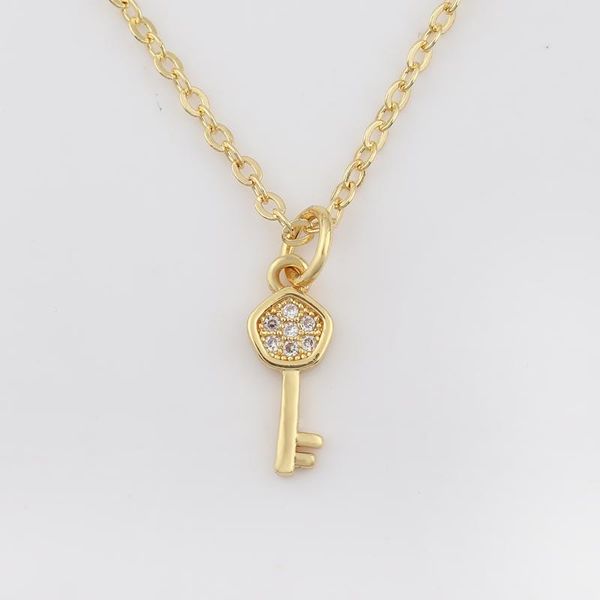pendant necklaces fashion gold-plated micro jewelry zircon crystal key explosion niche design sense choker necklace for women, Silver
pendant necklaces fashion gold-plated micro jewelry zircon crystal key explosion niche design sense choker necklace for women, Silver