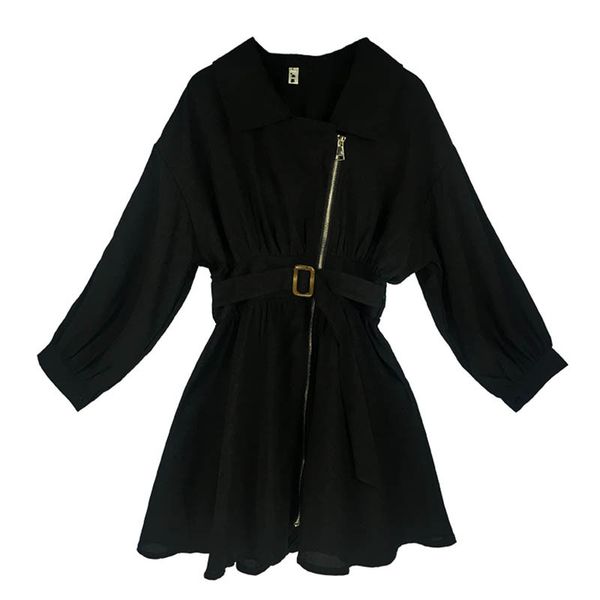 red black cotton and linen long sleeve zipper turn down collar sash mini dress a-line short autumn d0865 210514, Black;gray
red black cotton and linen long sleeve zipper turn down collar sash mini dress a-line short autumn d0865 210514, Black;gray