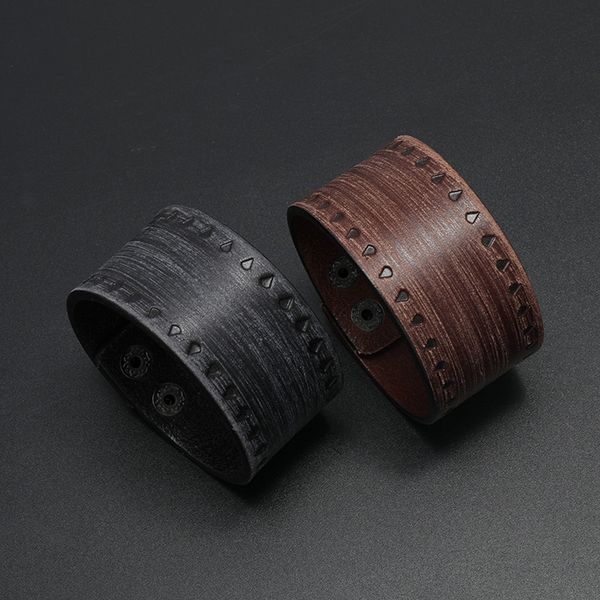 punk style wide leather chain hip hop jewelry simple embossed vintage leather men's bracelet, Black
punk style wide leather chain hip hop jewelry simple embossed vintage leather men's bracelet, Black