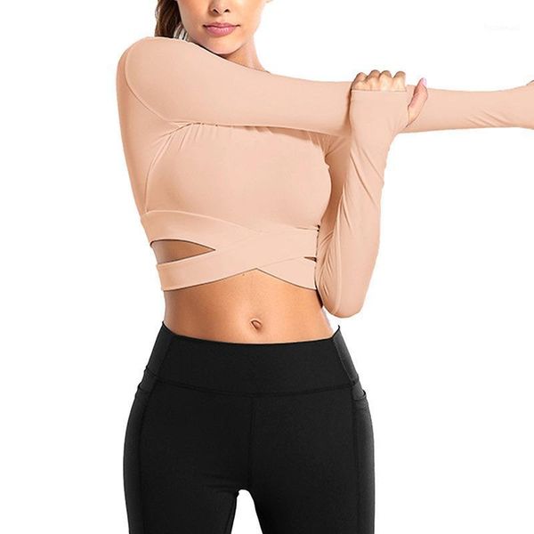 yoga outfit sfit women's t-shirts long sleeve running tees quick dry fitness gym tracksuit cross strap crop sports shirts
yoga outfit sfit women's t-shirts long sleeve running tees quick dry fitness gym tracksuit cross strap crop sports shirts