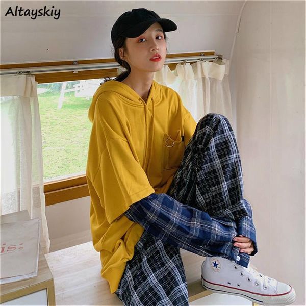 women's hoodies & sweatshirts women chic fake two piece design harajuku hooded teens bf style casual trendy basic womens hoodie, Black
women's hoodies & sweatshirts women chic fake two piece design harajuku hooded teens bf style casual trendy basic womens hoodie, Black