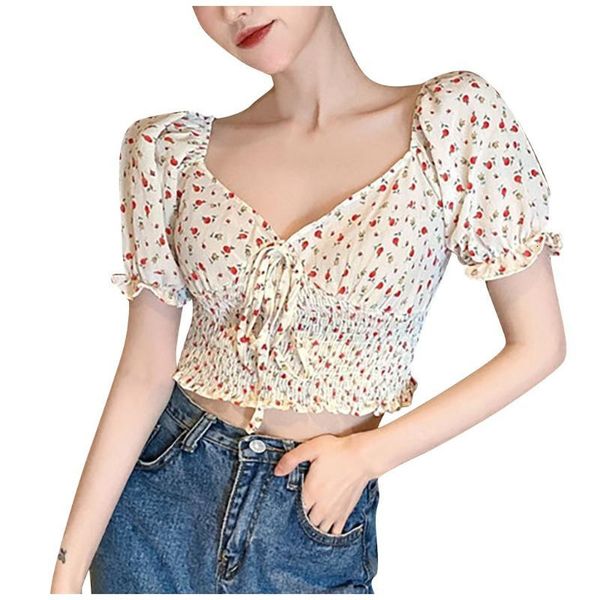 women's blouses & shirts summer tank lady women crop retro floral short sleeve casual french vest blouse fashion loose a616 awt6, White
women's blouses & shirts summer tank lady women crop retro floral short sleeve casual french vest blouse fashion loose a616 awt6, White