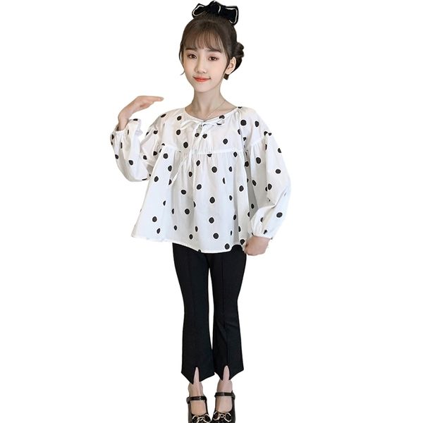 girls clothes dot blouse + pants spring autumn outfits for casual style children's 210527, White
girls clothes dot blouse + pants spring autumn outfits for casual style children's 210527, White