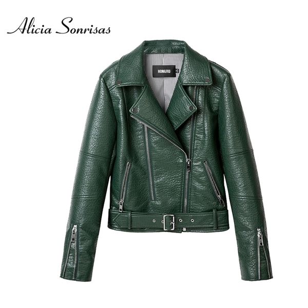 spring autumn leather jacket women green short motorcycle pu long sleeve high end 3 colors biker coat hr1018 211215, Black
spring autumn leather jacket women green short motorcycle pu long sleeve high end 3 colors biker coat hr1018 211215, Black