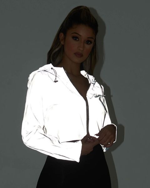 women's hoodies & sweatshirts autumn reflective sweater european and american casual clothing hooded slim-fit 83295 xjy1, Black
women's hoodies & sweatshirts autumn reflective sweater european and american casual clothing hooded slim-fit 83295 xjy1, Black